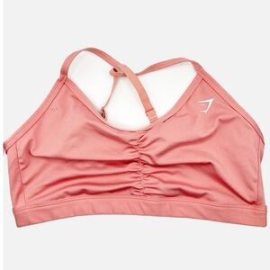 Gymshark Light Pink Ruched Sports Bra